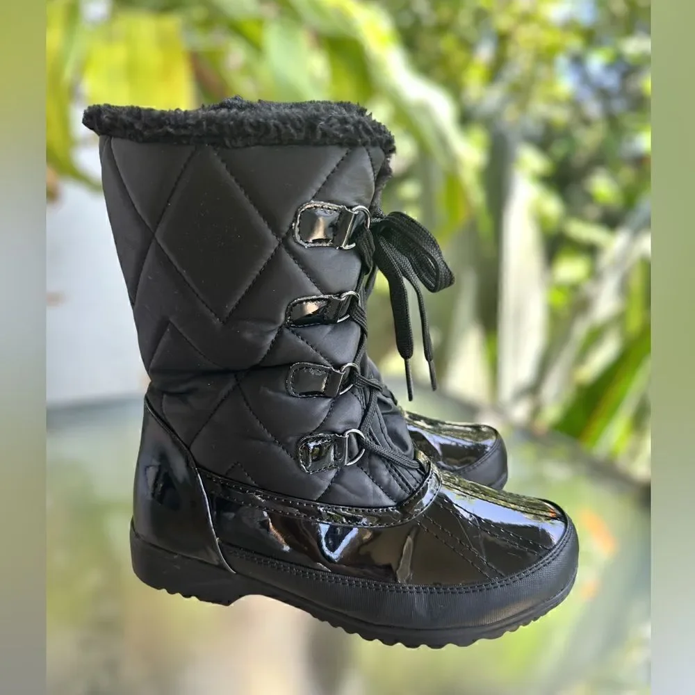 TOTES➕Quilted Fur Lined Water-Resistant Snow Rain Winter Boots Size 6